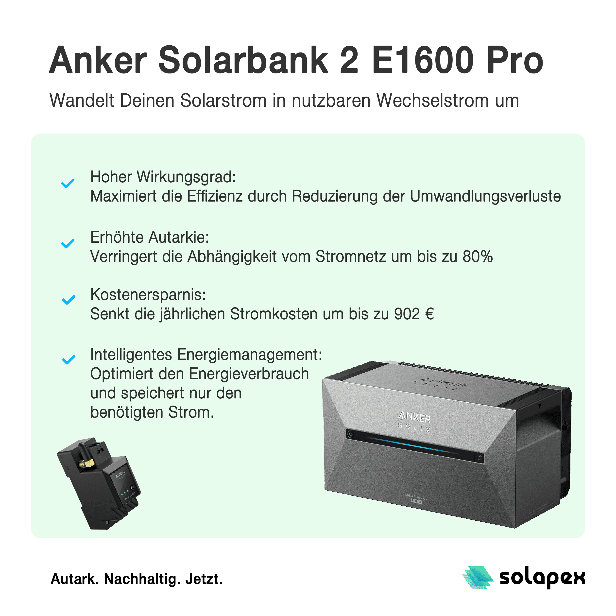 Bifaziales Balkonkraftwerk mit Anker Solarbank 2 E1600 Pro