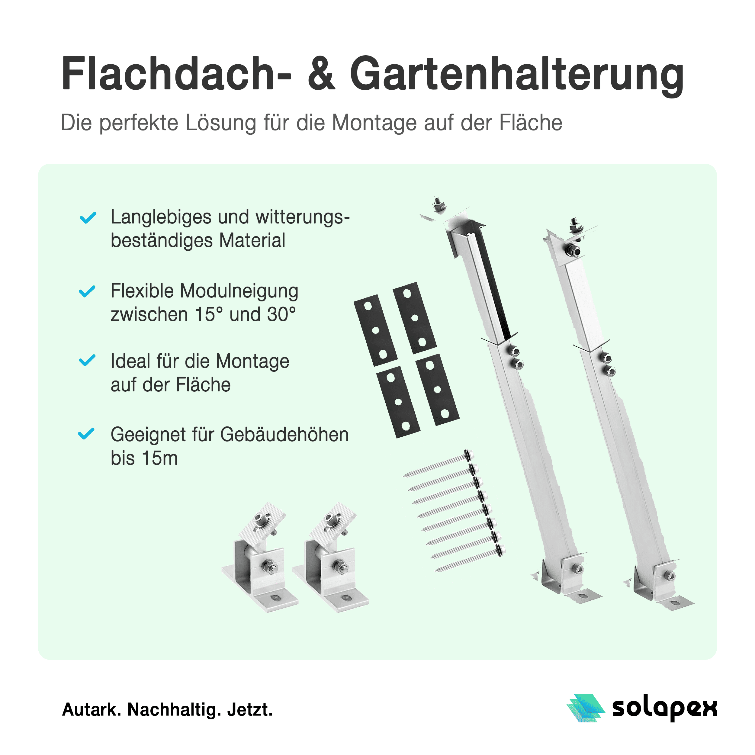 Flachdachhalterung für ein Solarmodul