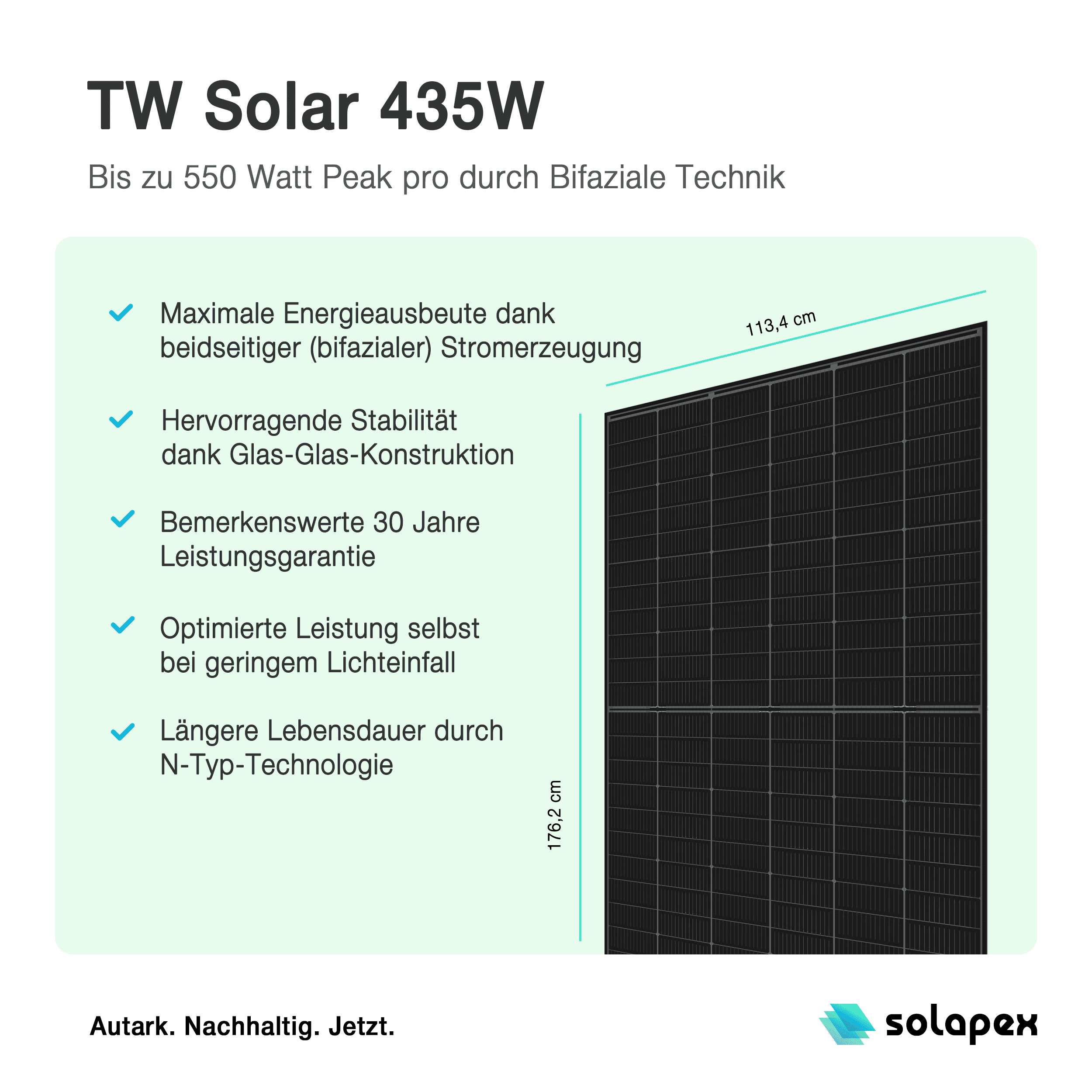 Balkonkraftwerk Komplettpaket Bifazial